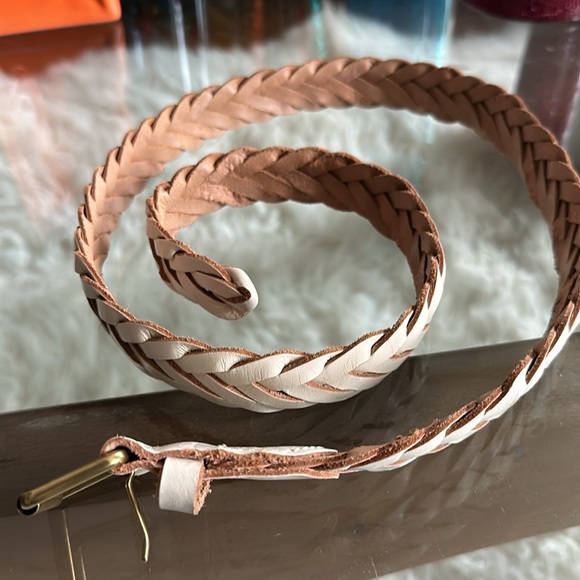 J. Crew Off White Leather Braided Belt main image 5
